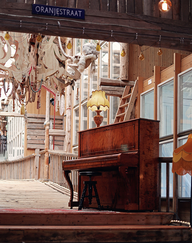 A piano in a museum environment